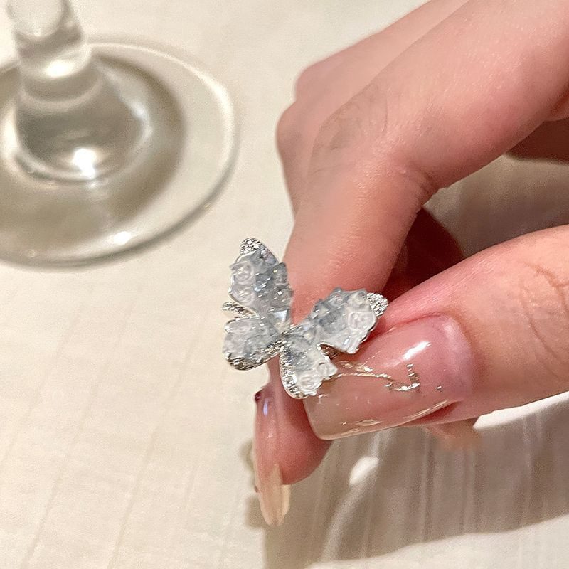 锆石蝴蝶时尚开口戒指女小众设计感食指戒简约高级感百搭手饰批发|undefined