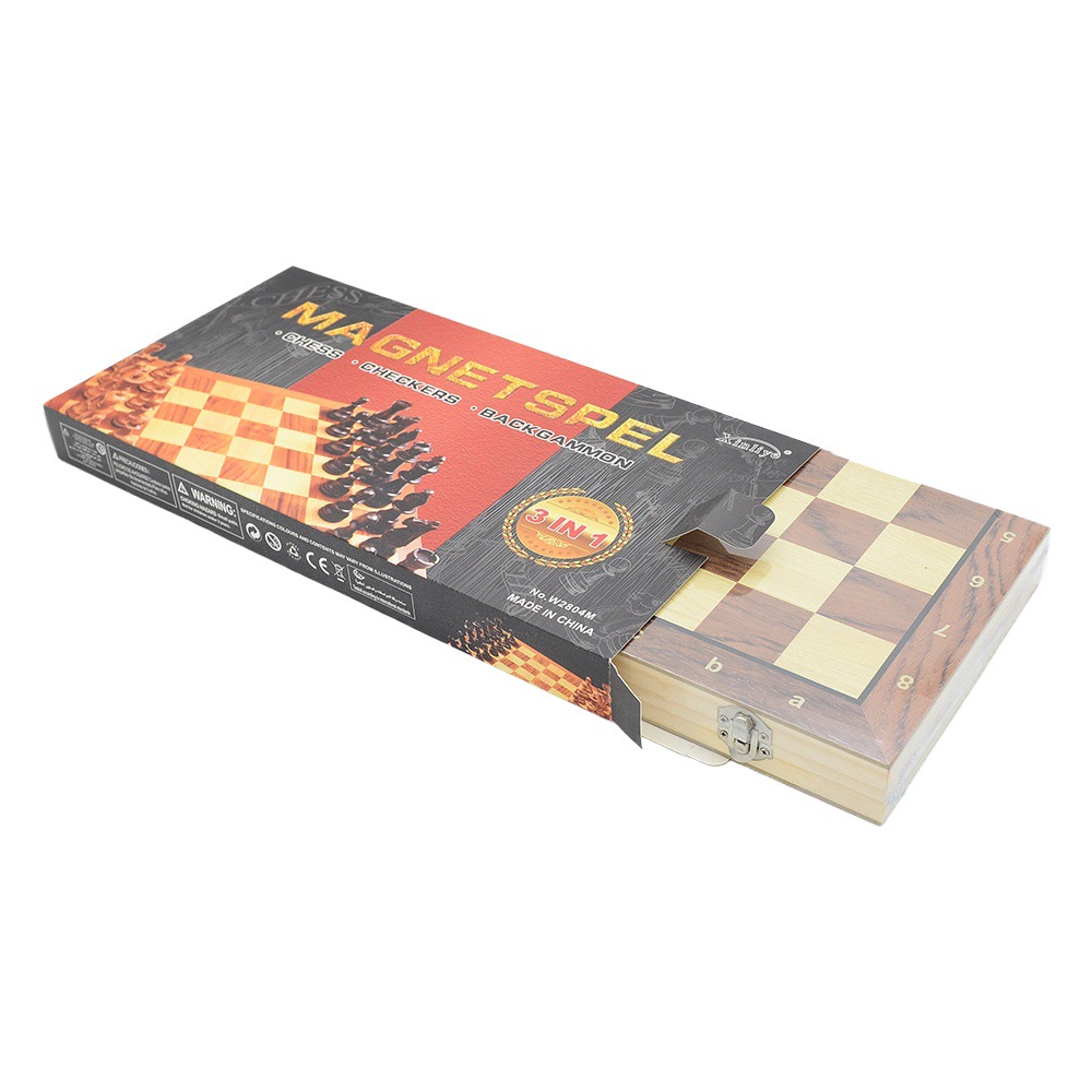 Ajedrez magnético de madera tres en uno Ajedrez ajedrez Ajedrez rompecabezas plegable juego de tablero de ajedrez Juguetes