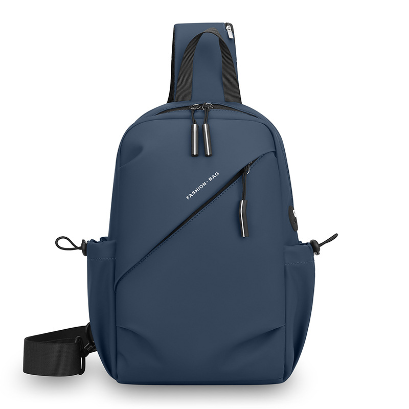 Nuevo bolso de pecho de hombre de gran capacidad, película de cuero PU, bolso de hombro casual multifuncional, bolso deportivo de bicicleta al aire libre.