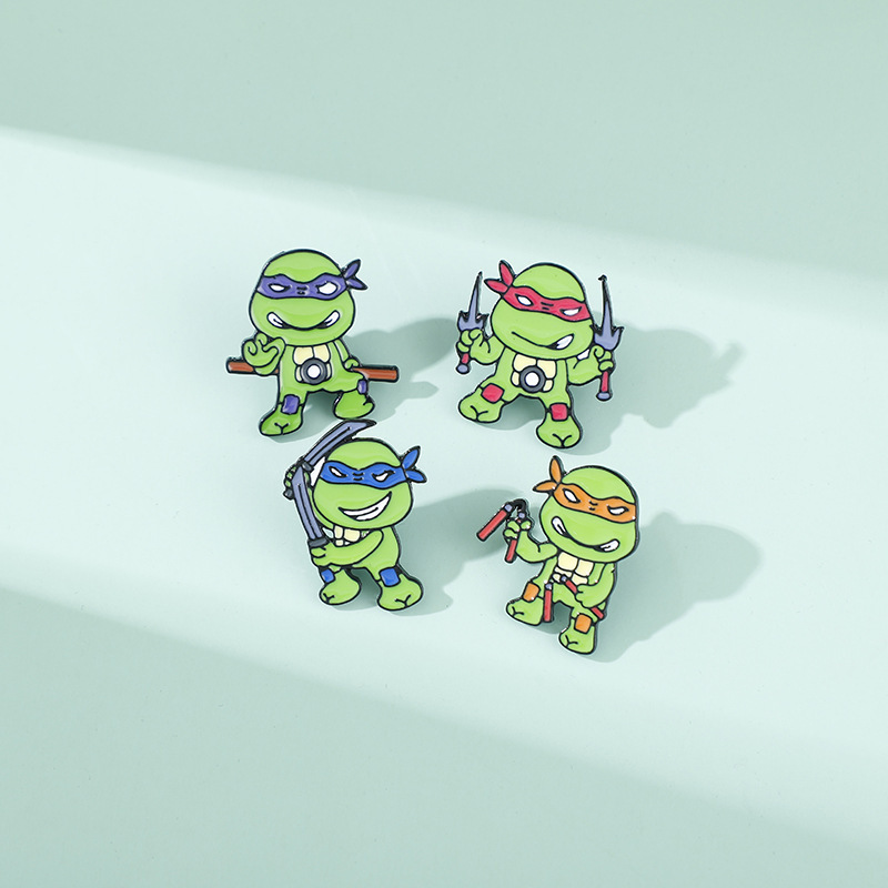 Teenage Mutant Ninja Turtles Brooch Cartoon Animation Badge Student Clothes Decoration Animal Turtle European and American Creative Personality Gift