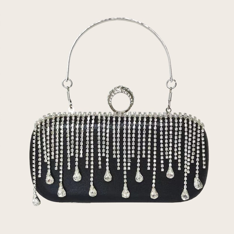 New Tassel Dinner Bag European and American Fashion Diamond Clutch Bag Socialite Wedding Party Handbag Chain Bag Clearance