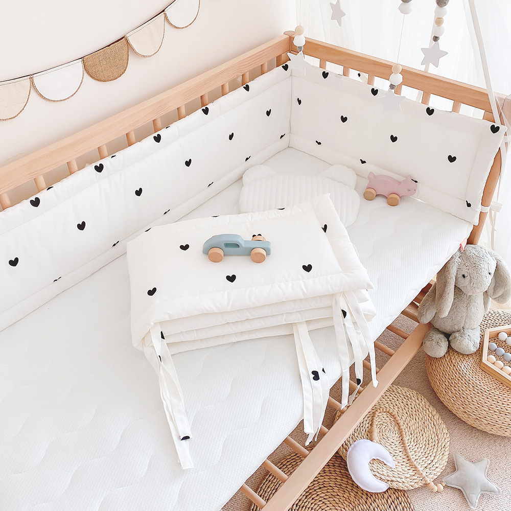 Crib Pure Cotton Bed Wall ins Cartoon Quilted Cotton Newborn Baby Fence Toddler Anti-collision Bed Kit