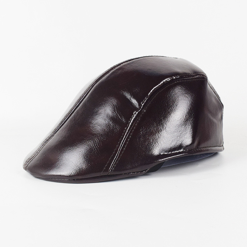 Primavera y otoño gorras de lengua de pato para hombres y mujeres de lana caliente boina de rayas simple gorras de avance gorras casuales coreanas gorras de mediana edad