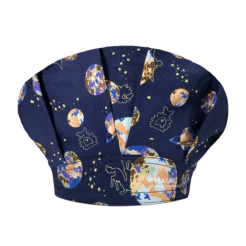 Un gran número de en stock de gama alta de algodón impreso tapa de cirugía oral dental hembra doctor enfermera Pelo Largo cerrado dedo del pie gorra mullida