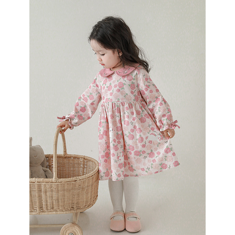 Qiuduo muchachas lindas pequeña serie libre traje primavera y otoño nueva camisa caliente de los niños suéter chaleco del bebé vestido