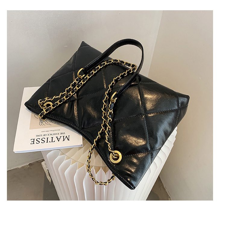 Damen Umhängetasche Mit Steppmuster Und Kette Für Den Alltag_voghion.com