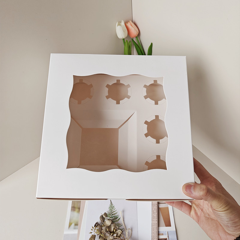 Celebridad de Internet 5 piezas de la ventana de papel taza de pastel caja de embalaje macaron nieve mei niang hornear caja de embalaje caja de la taza de huevo muffin taza