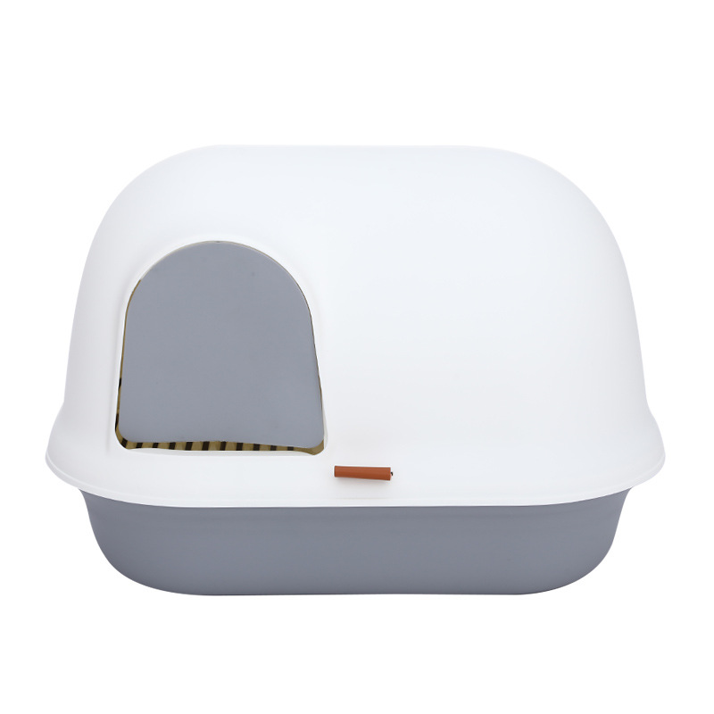 Baño de arena para gatos completamente cerrado tipo corredor de arena de tamaño super grande bandeja de excrementos con arena para evitar salpicaduras de arena exterior y aislamiento de olores inodoro para gatos de canal largo