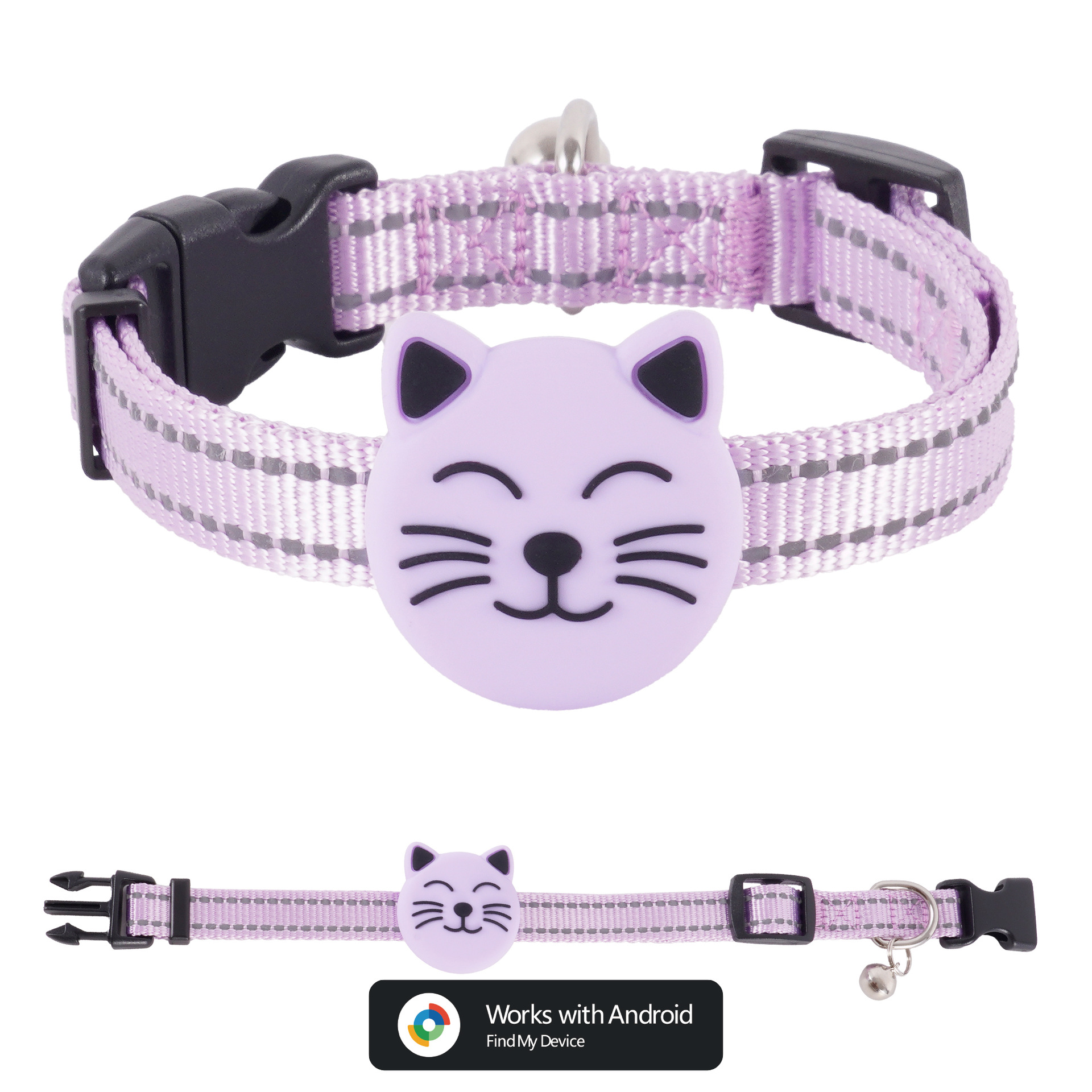 F22 Google locator + collar purple