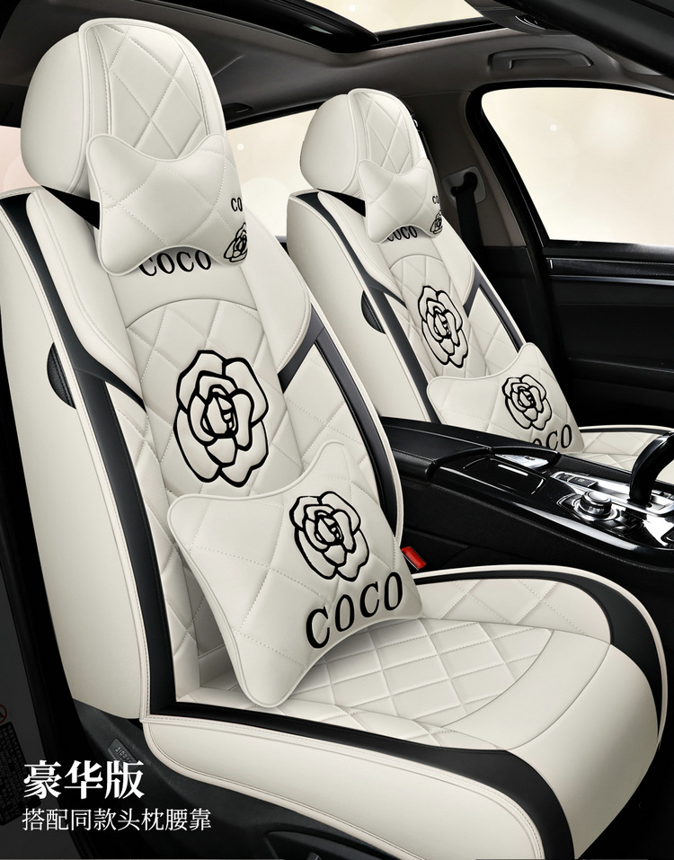 Factory Direct Sales Dropshipping All-Inclusive Leather Car Seat Cover Four-Season Universal Fully Surrounded Seat Cover Women's Seat Cushion