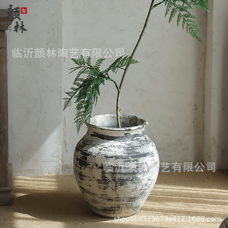 Hacer viejas macetas de cerámica de cemento en el hogar decoración de hoteles y centros comerciales de aterrizaje de grandes vasijas diseñadores de paisaje decoración