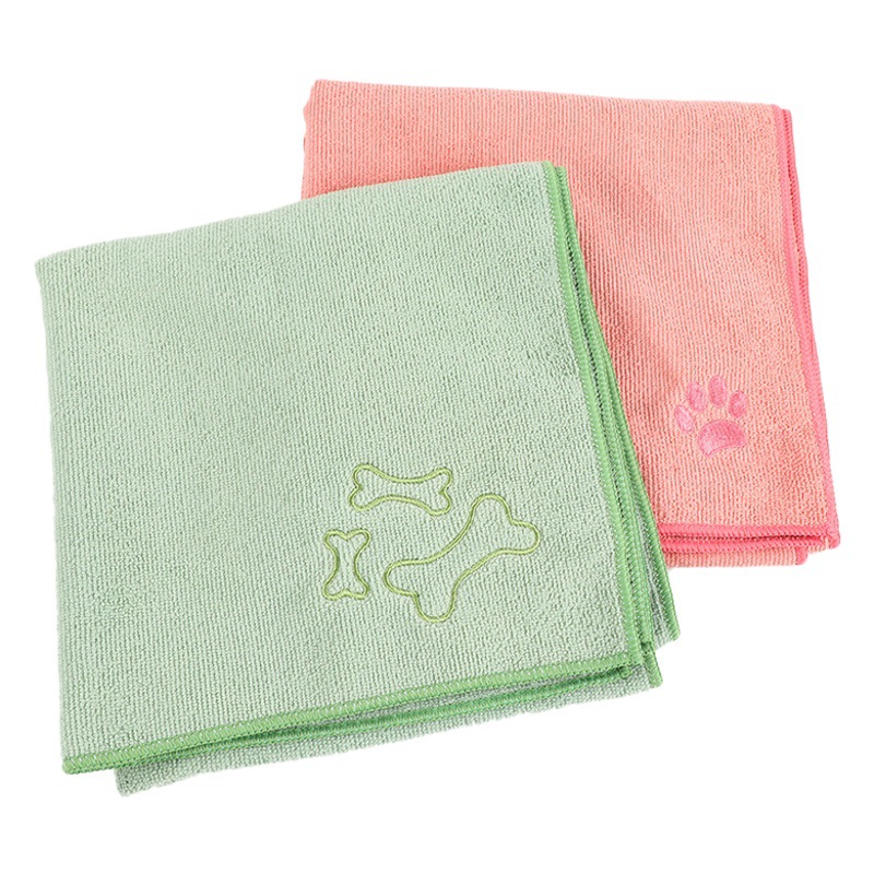 Toalla para mascotas tricolor de punto de microfibra toalla de secado rápido absorbente toalla de baño para mascotas universal para perros y gatos