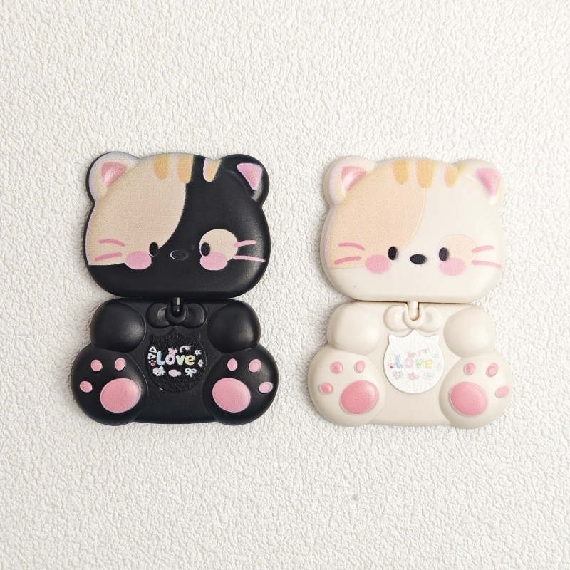 携帯電話ホルダーかわいい 360 度回転クマ漫画 KT 猫ホルダー化粧ミラー携帯電話ケースホルダーが付属しています|undefined