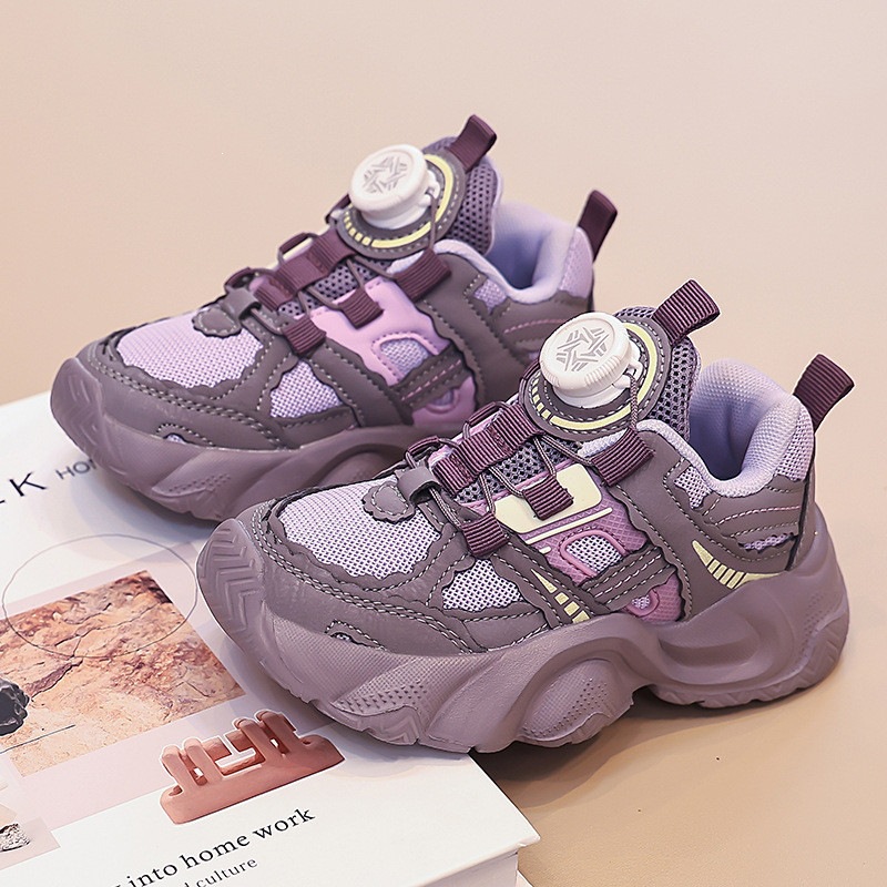 Girls' shoes 2026 autumn new model children's dad shoes for older girls with rotary buckle casual sneakers
