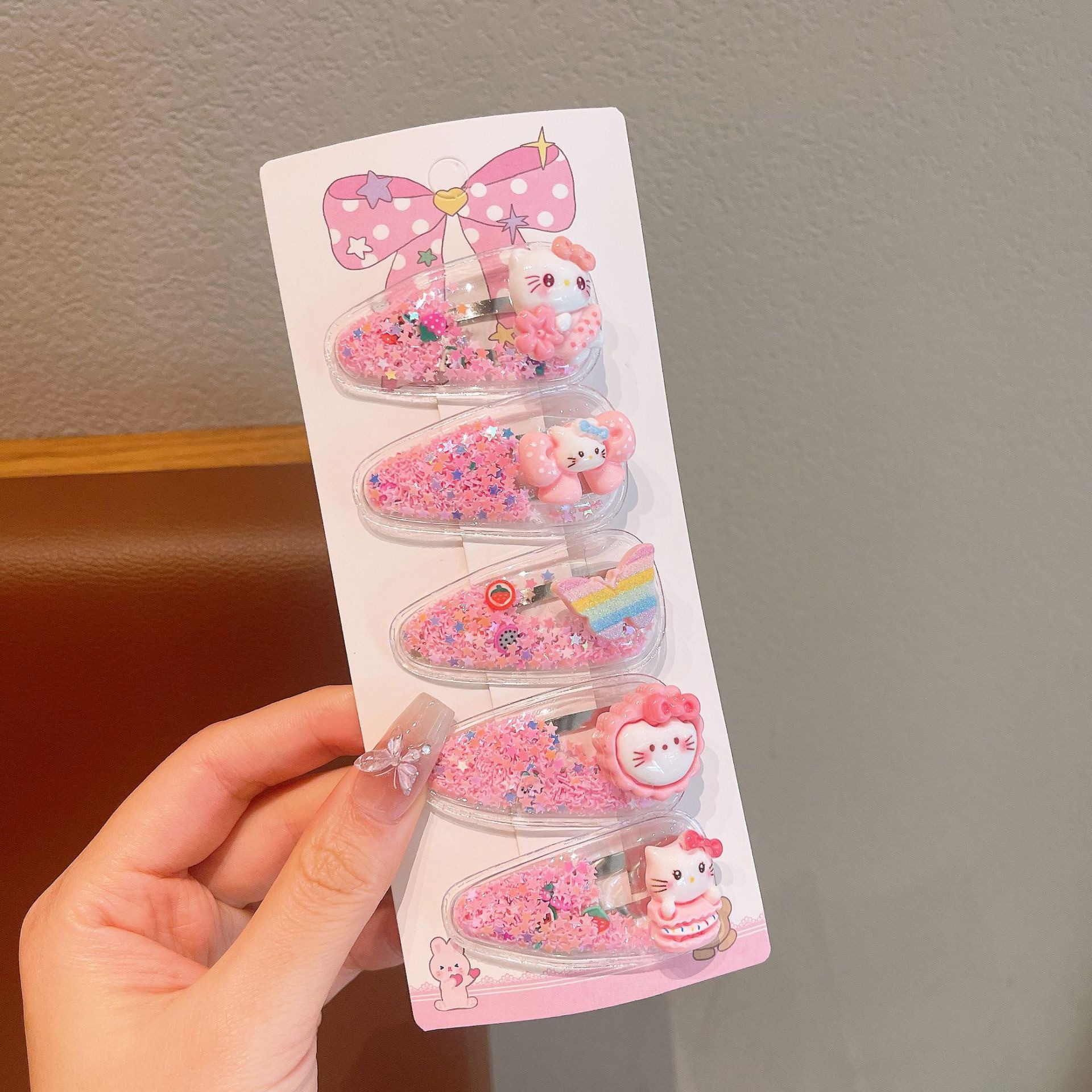 KULOMI Kids Hairpin Set Cute Sanli Pantalones Pequeñas Niñas Pequeñas Pequeñas