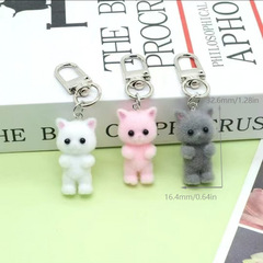 植毛ストラップかわいい立体猫のキーホルダーDIYアクセサリー携帯電話アクセサリーキーホルダー