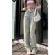 Tall Ladded American Light Color Narrow Wide Leg Jeans Women's Summer High Waist Slimming Loose Straight Pants