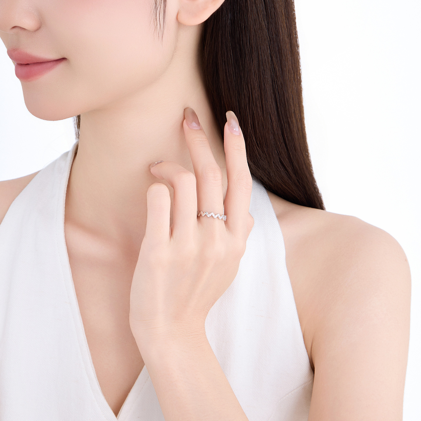 Anillo Fino Ondulado de Aleación, Galvanizado, Apilable, para Mujer image 5