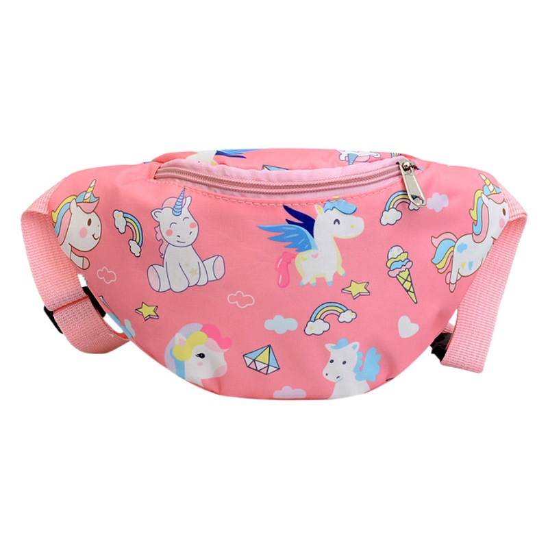 New Children's Waist Bag Cute Unicorn Girl Shoulder Bag Children's Chest Bag Cartoon Dinosaur Crossbody Bag for Boys and Girls