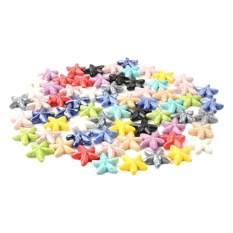 Estrella de mar cuentas de cerámica cuentas sueltas cuentas hechas a mano collar de bricolaje pulsera accesorios de joyería fabricantes al por mayor