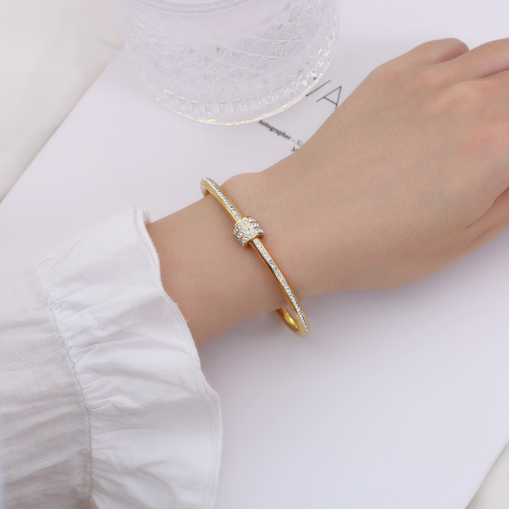 Bracelet 1pc Lucky Clover Femme Panda Noir et Blanc Jane Or Rose_voghion.com