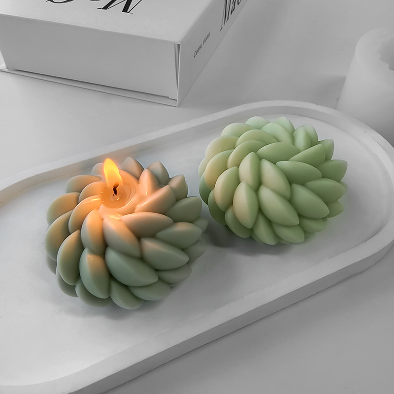 Polígono diamante superficie bola vela molde geométrico cubo aromaterapia jabón hecho a mano abrasivo de silicona herramienta DIY nube