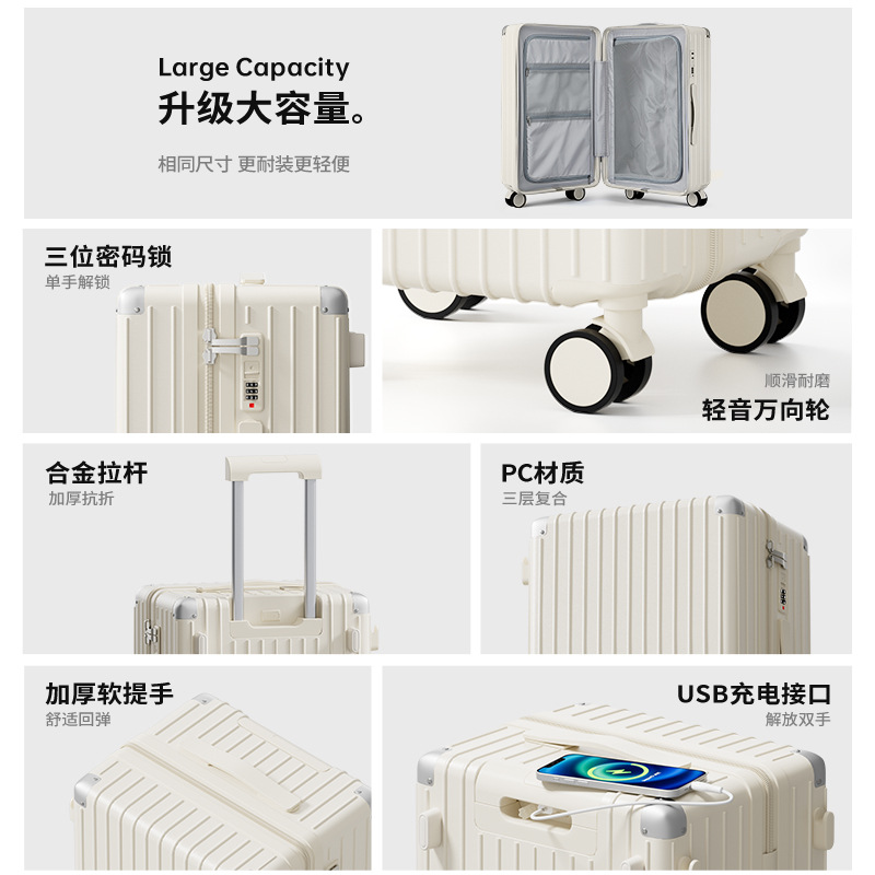 Maleta para mujeres, 28 pulgadas, multifunción, 20 pulgadas, rueda silenciosa universal, caja de embarque a prueba de explosiones.