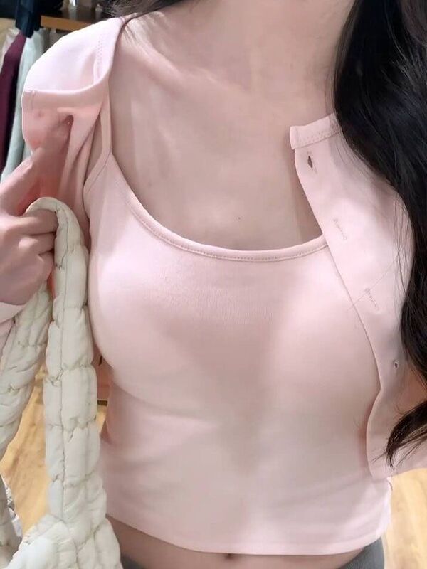 韓国風 ピンク 優しいスタイル 長袖 Tシャツ レディース 初秋 新作 小柄 スリム トップス 2点セット|undefined