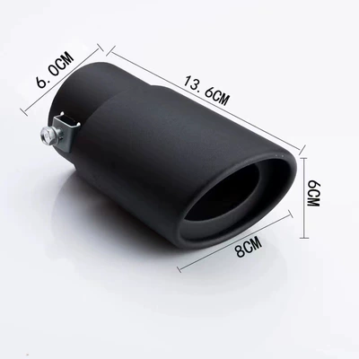 double exhaust pipe universal tail pipe — Car muffler - single-out-straight-style-matte-black