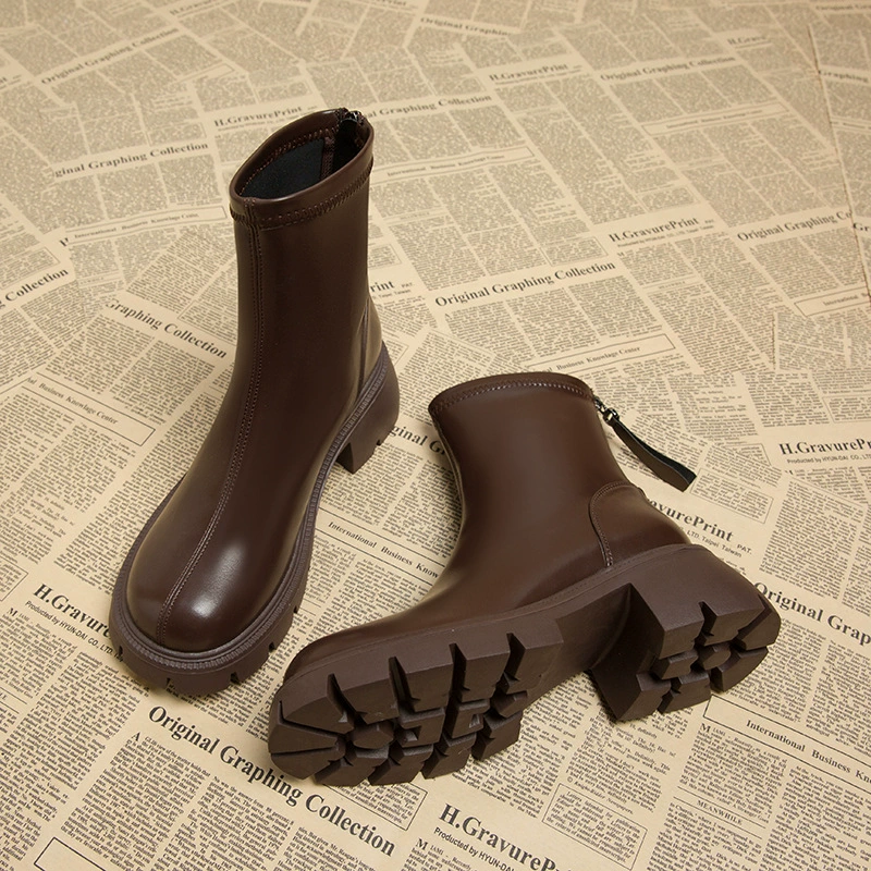 Женские ботинки 6079-1, весна-осень-зима 2025, ботильоны, ботинки в стиле Мартин, популярные женские короткие ботинки этого года