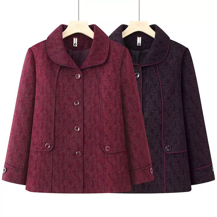 中老年人外套女秋冬季2025新款妈妈装洋气上衣老人太太翻领衣服