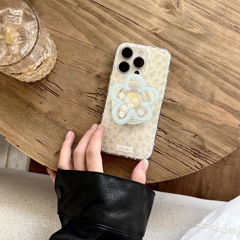 Pantalla completa coreana floral azul para Apple 15Pro/16Pro funda para teléfono móvil 14ProMax femenino 16PM nuevo 13P