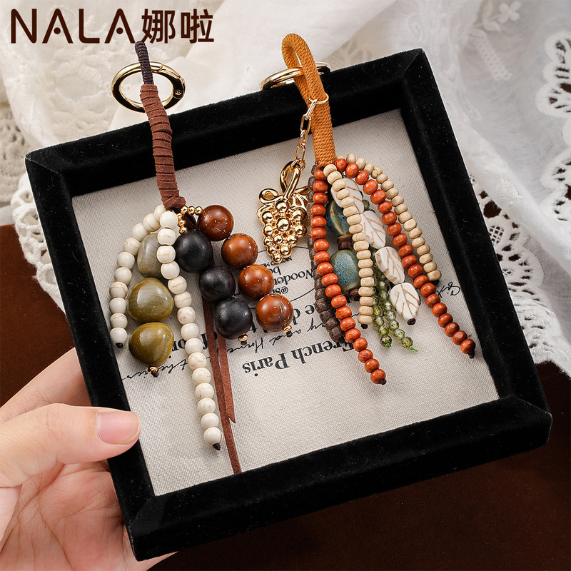 Handmade Natural Fruit Shell Bag Pendant Seed Wind Chime Healing Bell Bag Pendant Keychain Ornament