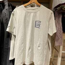 BM风夏季新款美式复古圆领宽松灰白色字母小标印花短袖T恤女上衣