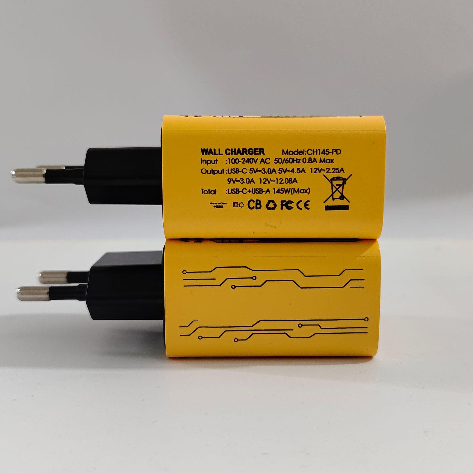 Neues Produkt PD145W intelligentes Ladegerät Dual Typ-C + einzelner USB-Adapter Multifunktions-Mobiltelefon-Schnellladevorrichtung