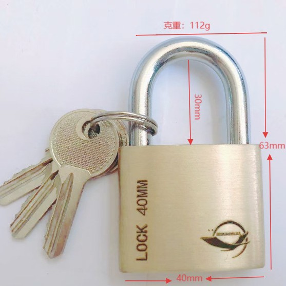 Candado de tres anillos en stock, venta directa de fábrica, candado antirrobo para puerta de almacén, candado para puerta de armario de dormitorio, candado doméstico de cobre puro