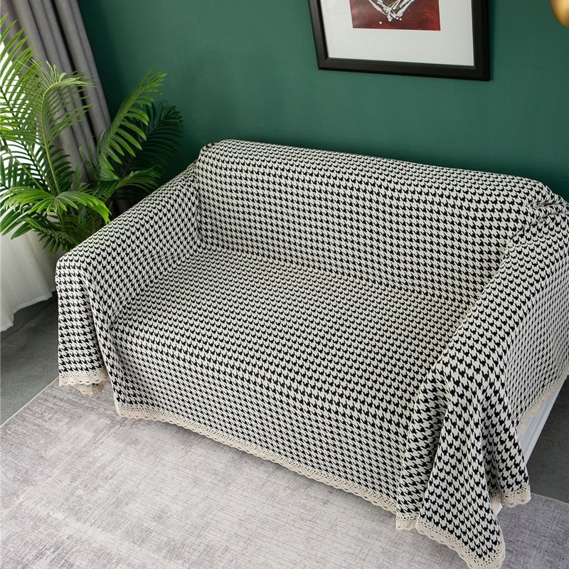 Thickened Chenille Full-cover Houndstooth Cover, Elastic, Multifunctional, Suitable For All Seasons, Sofa Cushion Cover_voghion.com