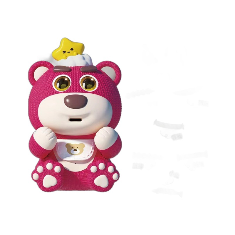 Oso de lana Foodie creativo inteligente juego de moda para niños Regalo de Cumpleaños interactivo música eléctrica juguete de oso de fresa image 6