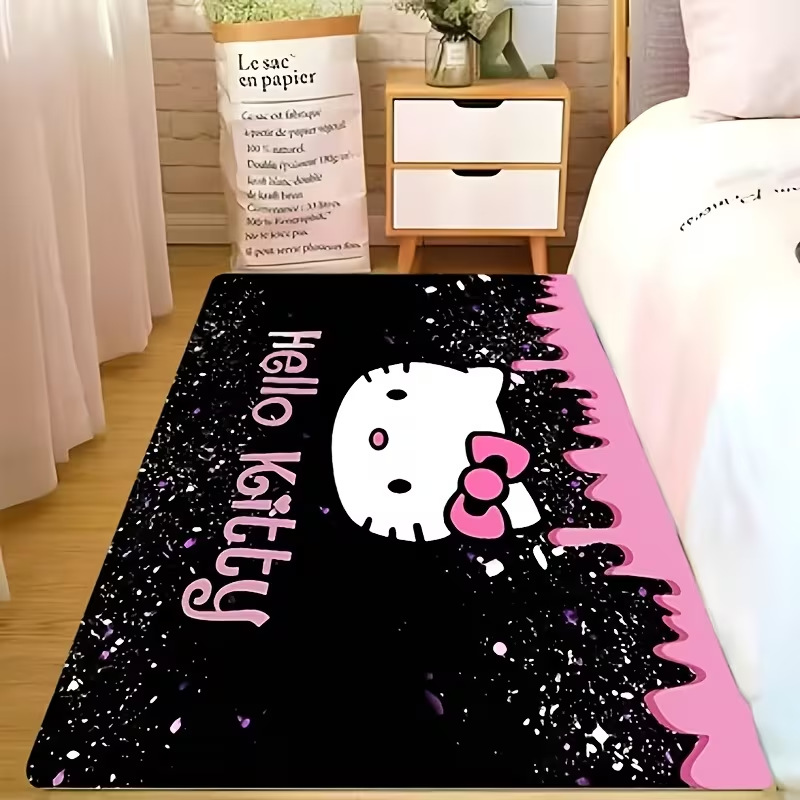 Caricatura encantadora hellokitty habitación alfombra de la cama resistente a la suciedad a prueba de polvo fácil de cuidar alfombra decoración de la sala de estar