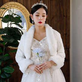 披肩结婚春季新款新娘伴娘旗袍礼服长袖外套加厚外搭保暖斗篷