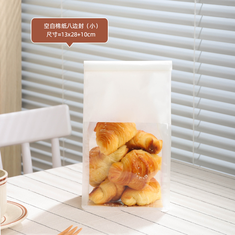 Bolsas de tostadas, bordes de alambre de hierro, sellado, pan rebanado, leche, dátiles, crispado de nieve, horneado transparente, punto oeste