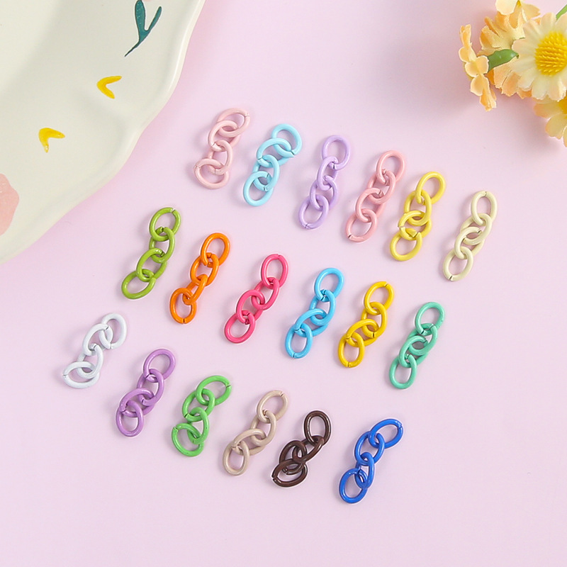 Candy Color Paint Four-Section Chain Extension Chain Handmade DIY Homemade Keychain Bag Accessories Factory Direct Sales in Stock Candy Color Paint Four-Section Chain Extension Chain Handmade DIY Homemade Keychain Bag Accessories Factory Direct Sales in Stock