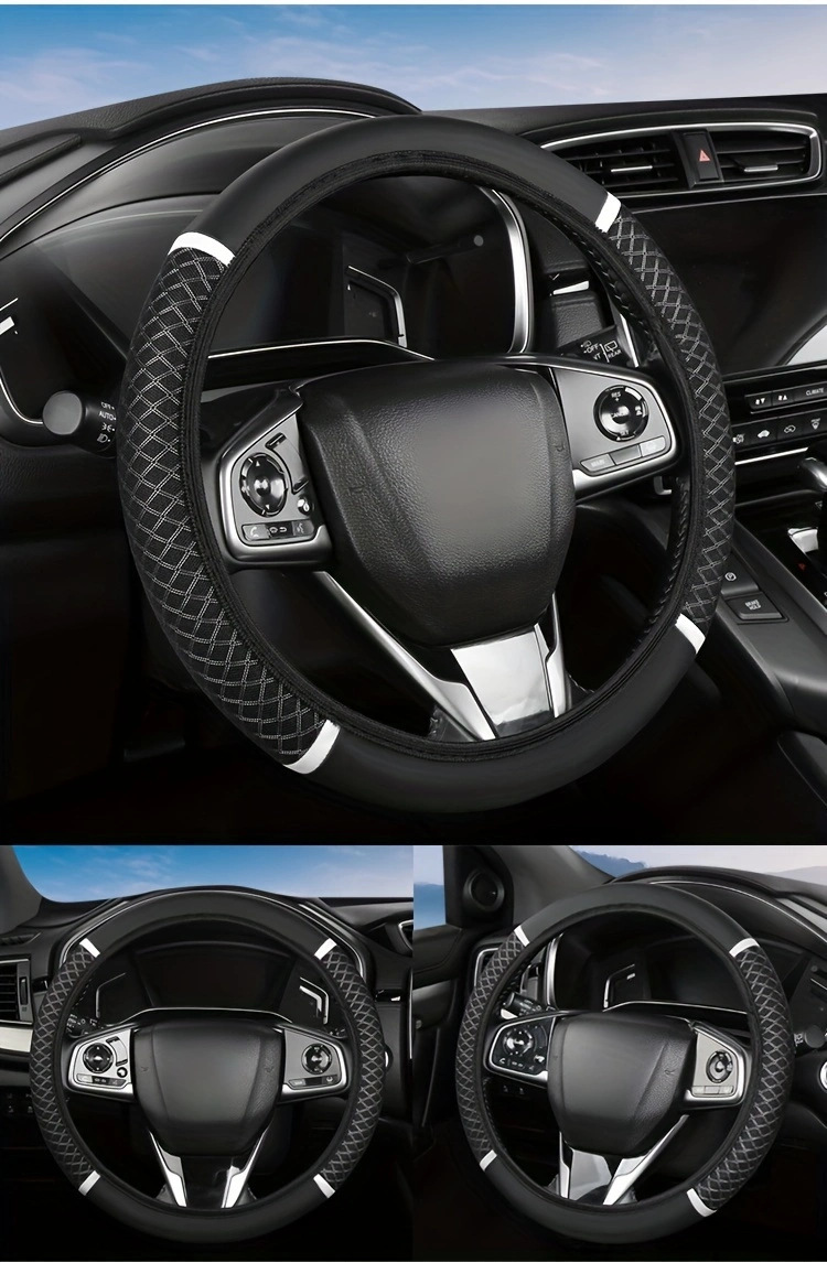 Car Summer Ice-Feel Steering Wheel Cover, Anti-Slip Ice Silk Handlebar Cover, Universal for All Seasons, Anti-Slip and Sweat-Absorbent, Cross-Border Supply