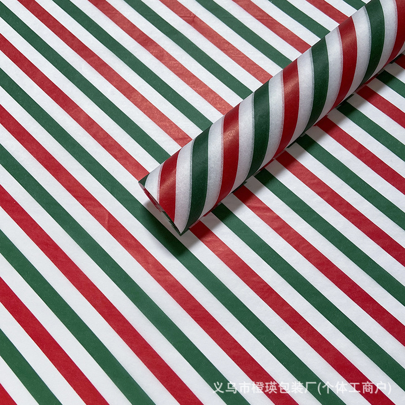 [크리스마스 레드 & 그린 스트라이프] 6매/세트
