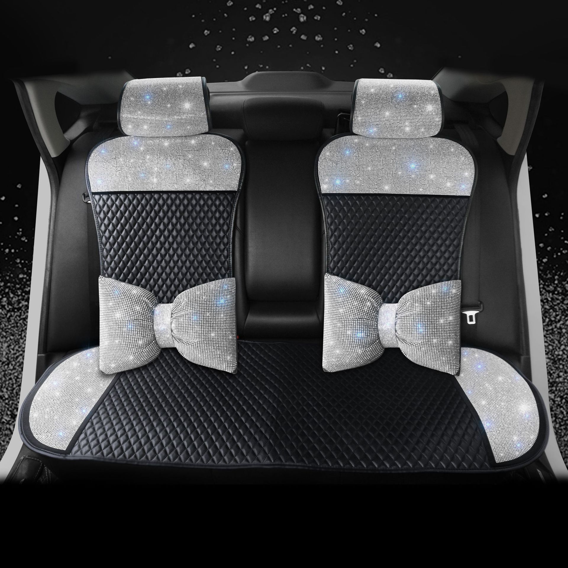 Universal Car Seat Cushion Leather Diamond-Encrusted Car Seat Cover Dropshipping Universal Model for All Seasons Cross-Border E-Commerce