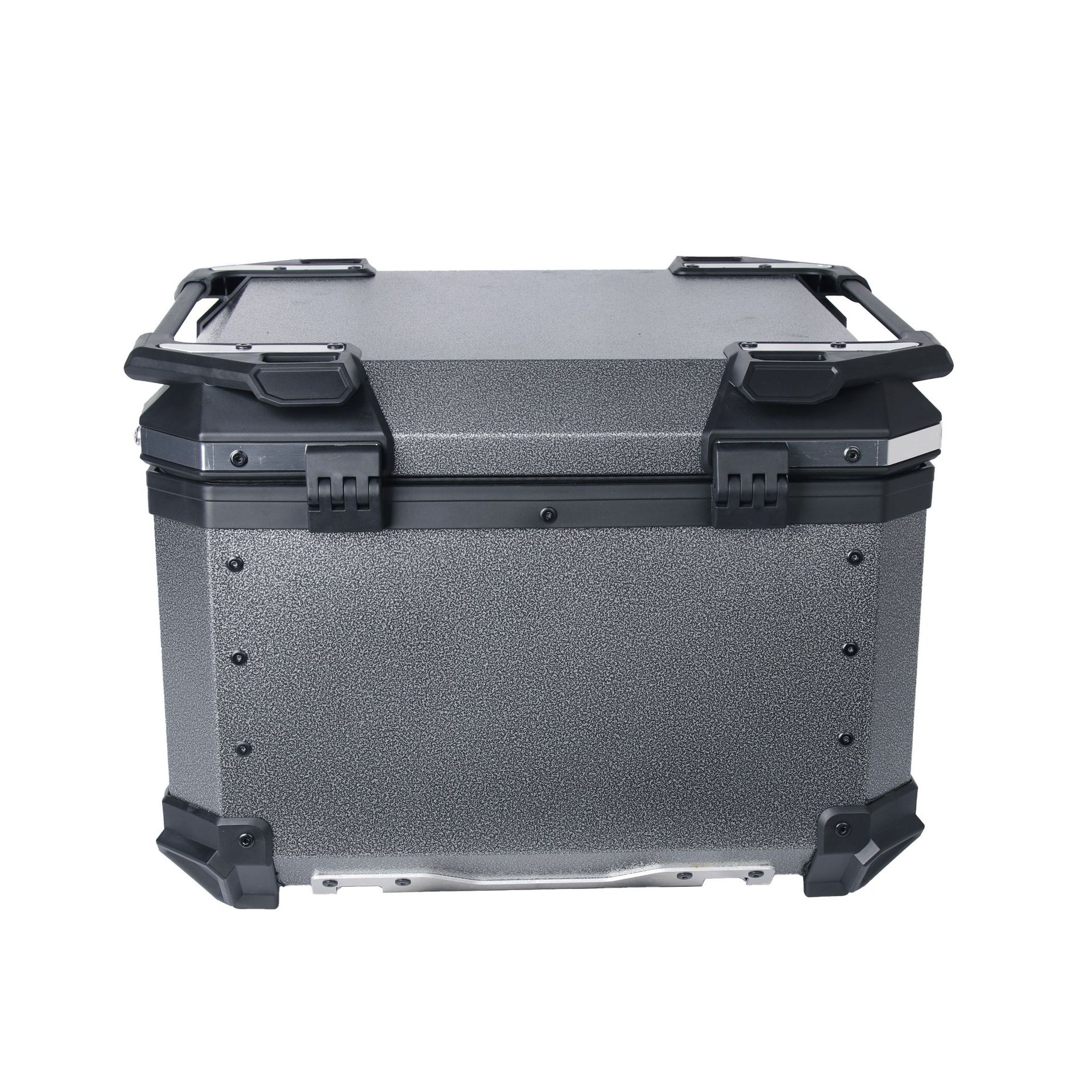55L Popcorn Silver MJW Motorcycle Quick Release Aluminum Alloy Embossed Tail Box Scooter Trunk Electric Car Tail Box