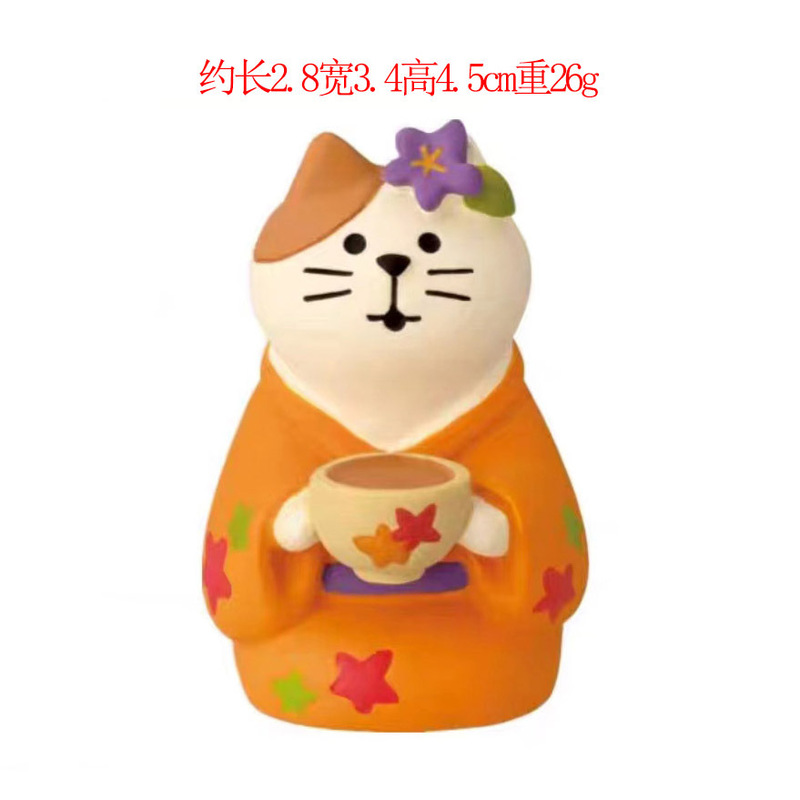 中秋节礼品摆件日式猫兔子猫咪潮玩公仔月饼盒装饰礼品树脂工艺品|undefined