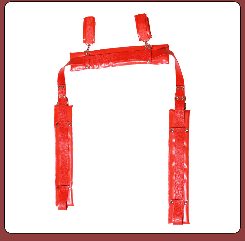 PU Leather Leg Spreader Restraint Set with Handcuffs for Adult Couples — detail image 22