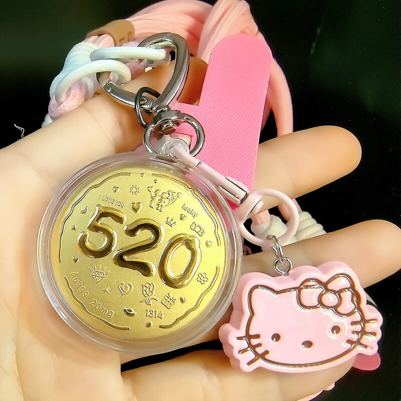 純金 999 ゴールドケーキプリンセス、ご多幸をお祈りします、ハッピーバースデー、キーホルダーペンダント、親友や友人へのギフトとして 20mg|undefined