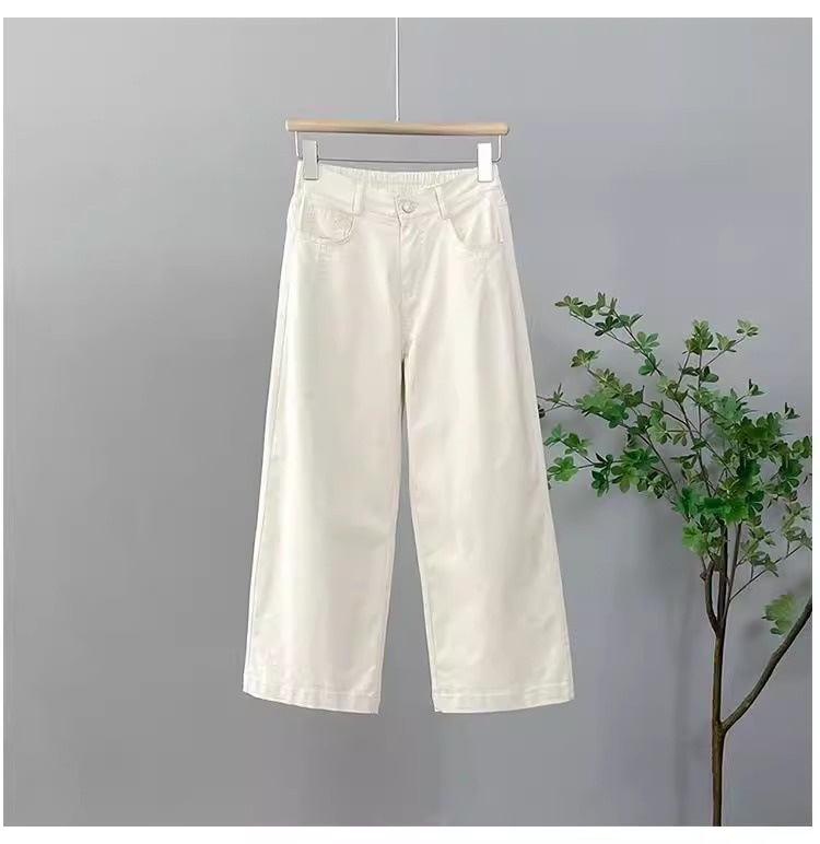 Quần ống đứng nữ cạp cao mỏng nhẹ mùa hè, dáng suông rộng rãi, ống hẹp dần — Màu hồng [tám điểm kiểu mùa hè] chi tiết 13